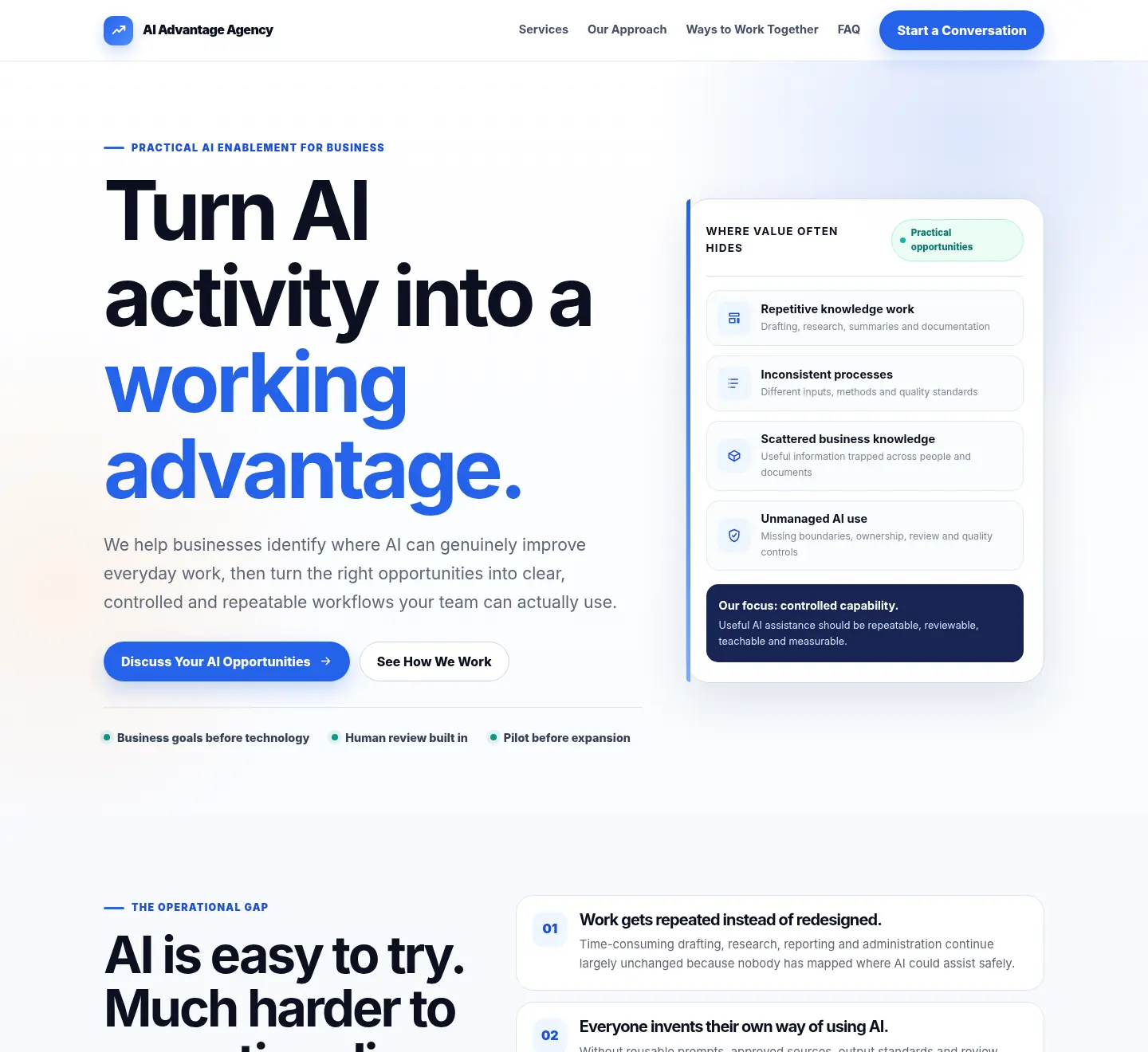 AI Advantage Agency sales page preview