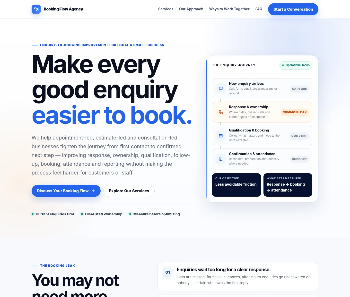 Booking Flow Agency sales page preview