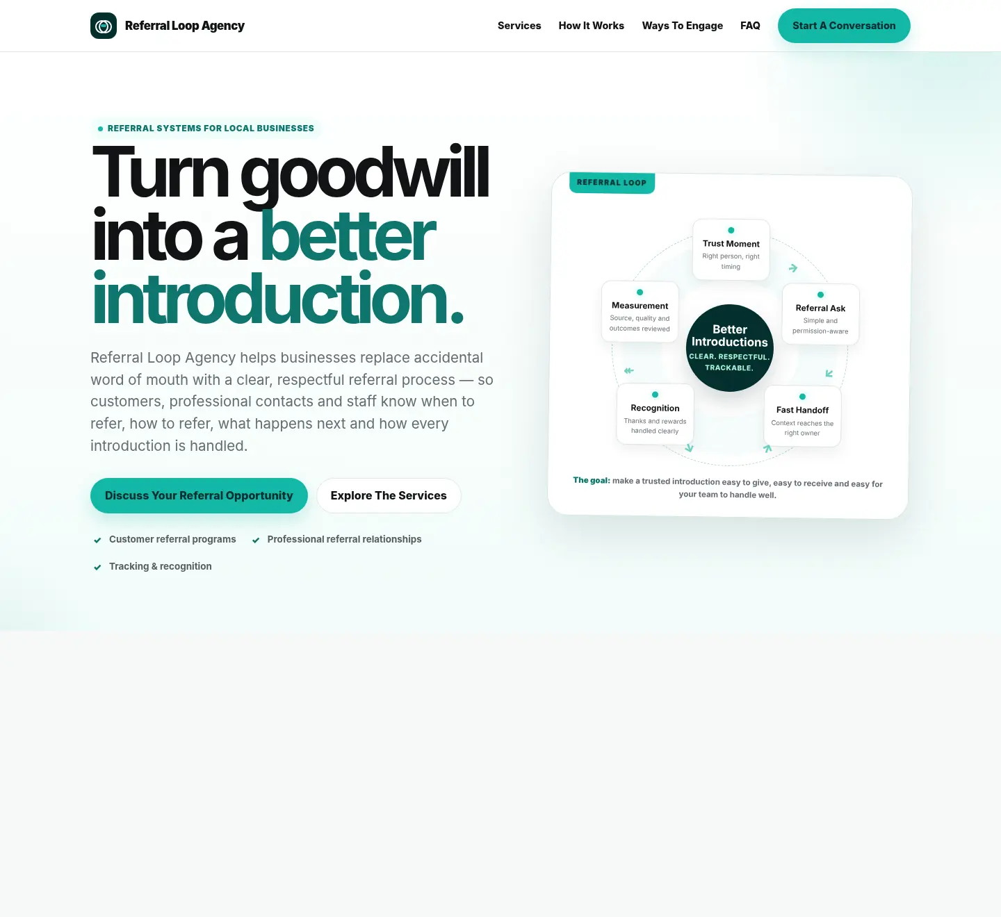 Referral Loop Agency sales page preview