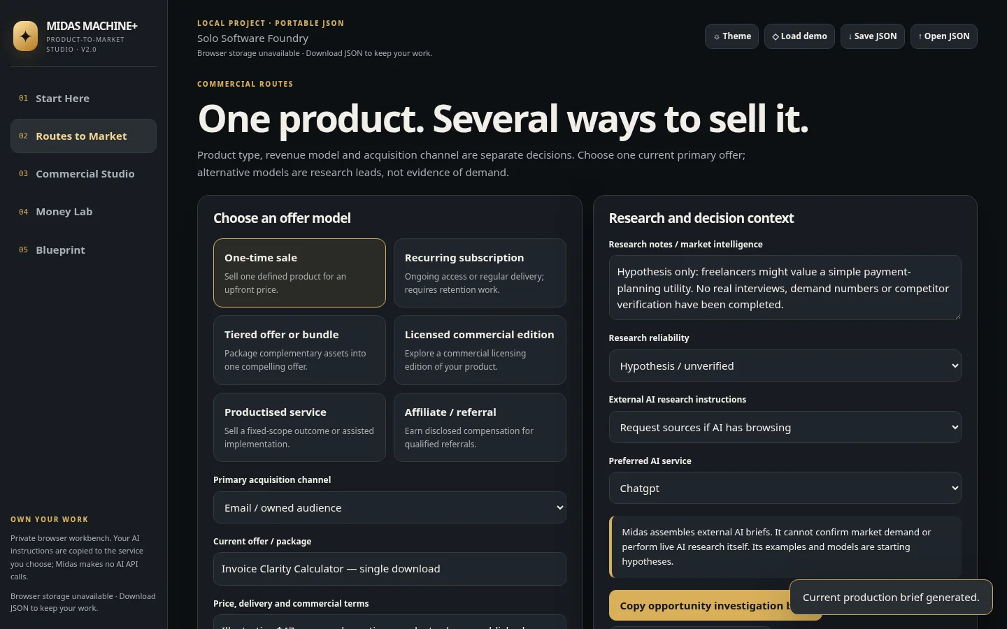 Midas Machine routes to market and commercial opportunities