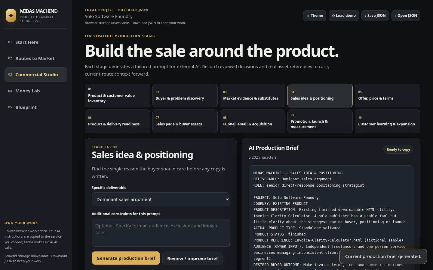 Midas Machine generated external AI production brief